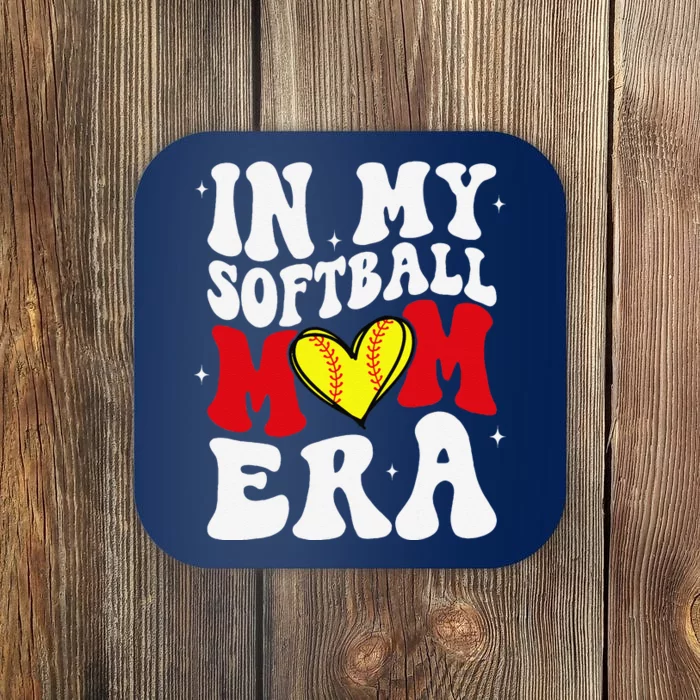 Mothers Day Gifts In My Softball Mom Era Funny Softball Mama Coaster