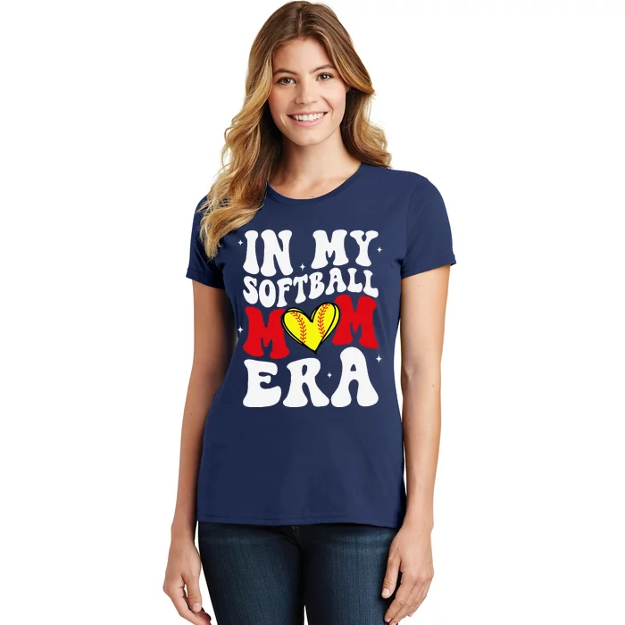 Mothers Day Gifts In My Softball Mom Era Funny Softball Mama Women's T-Shirt