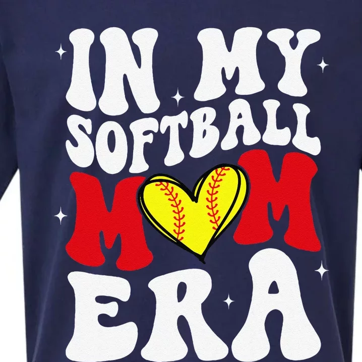 Mothers Day Gifts In My Softball Mom Era Funny Softball Mama Sueded Cloud Jersey T-Shirt