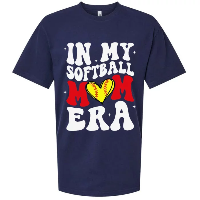 Mothers Day Gifts In My Softball Mom Era Funny Softball Mama Sueded Cloud Jersey T-Shirt