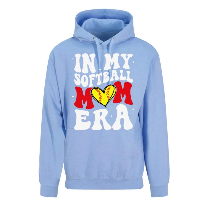 Mothers Day Gifts In My Softball Mom Era Funny Softball Mama Unisex Surf Hoodie