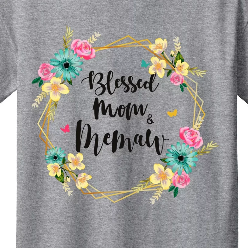 Mothers Day Gift Blessed To Be Called Memaw Kids T-Shirt