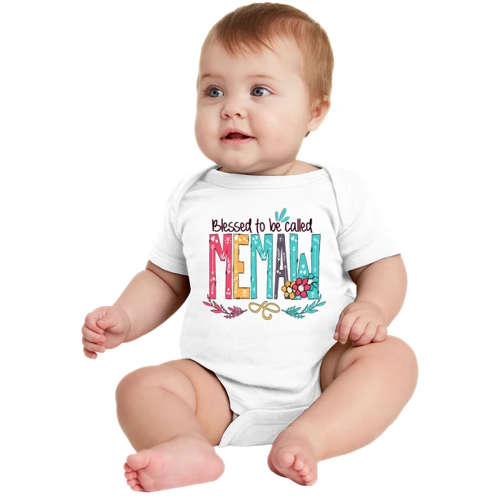 Mothers Day Gift Blessed To Be Called Memaw Baby Bodysuit