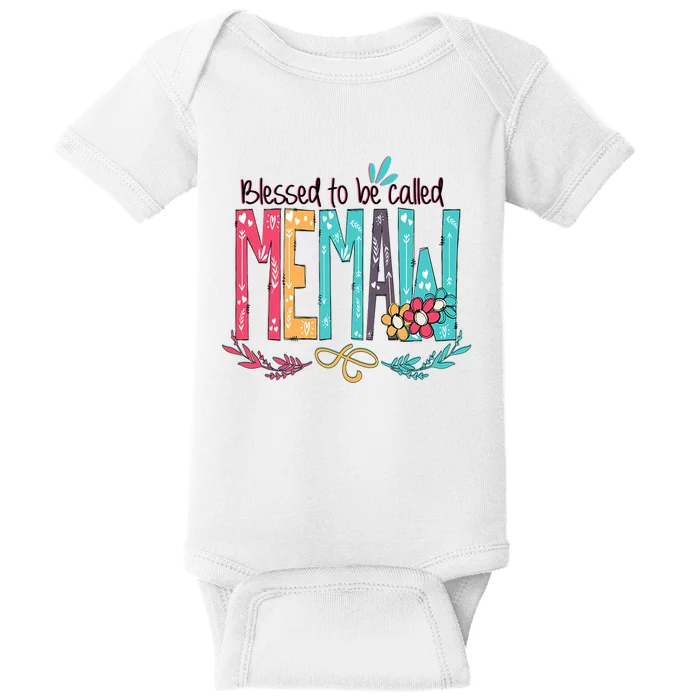 Mothers Day Gift Blessed To Be Called Memaw Baby Bodysuit