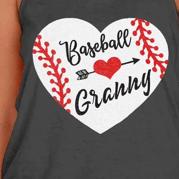 Mother's Day Gift Distressed Heart Baseball Heart Mama Women's Knotted Racerback Tank