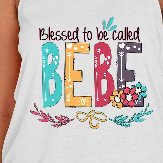 Mothers Day Gift Blessed To Be Called Bebe Women's Knotted Racerback Tank