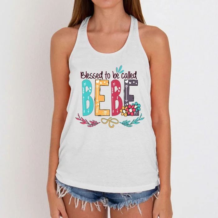 Mothers Day Gift Blessed To Be Called Bebe Women's Knotted Racerback Tank