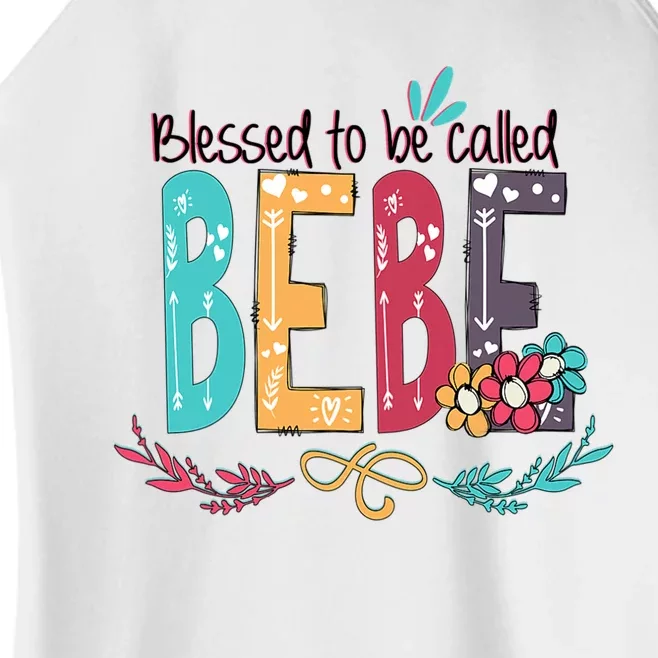 Mothers Day Gift Blessed To Be Called Bebe Women’s Perfect Tri Rocker Tank