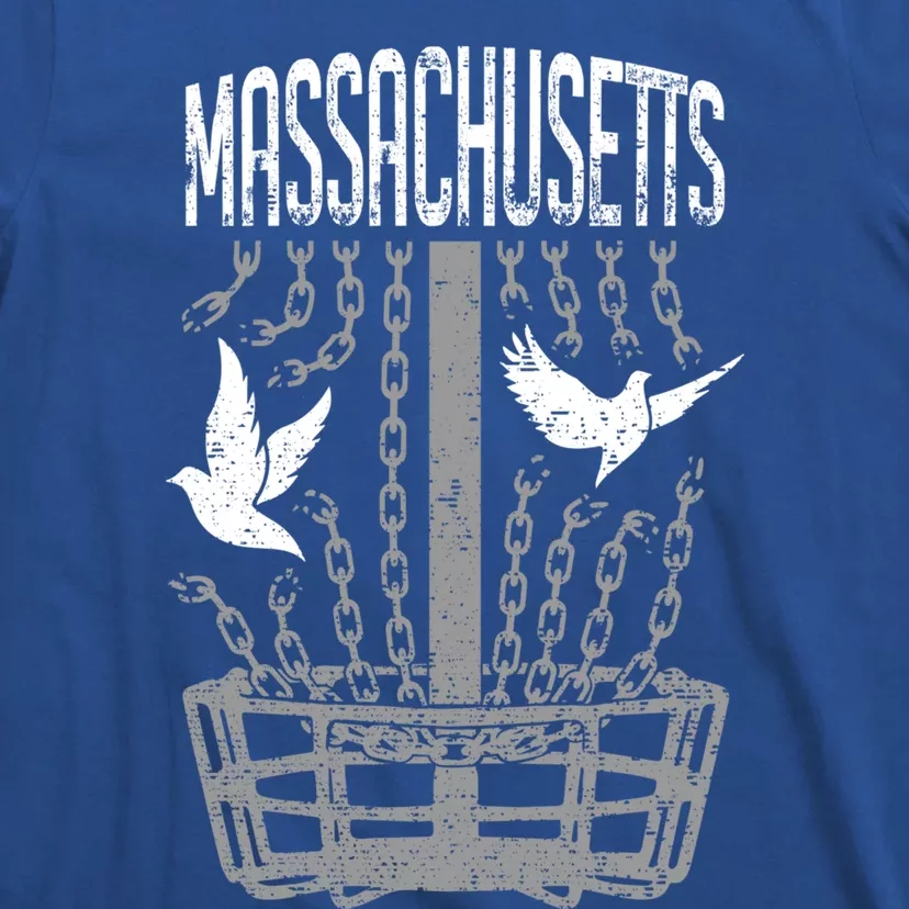 Massachusetts Disc Golf Player Breaking Chains Birdie Gift T-Shirt