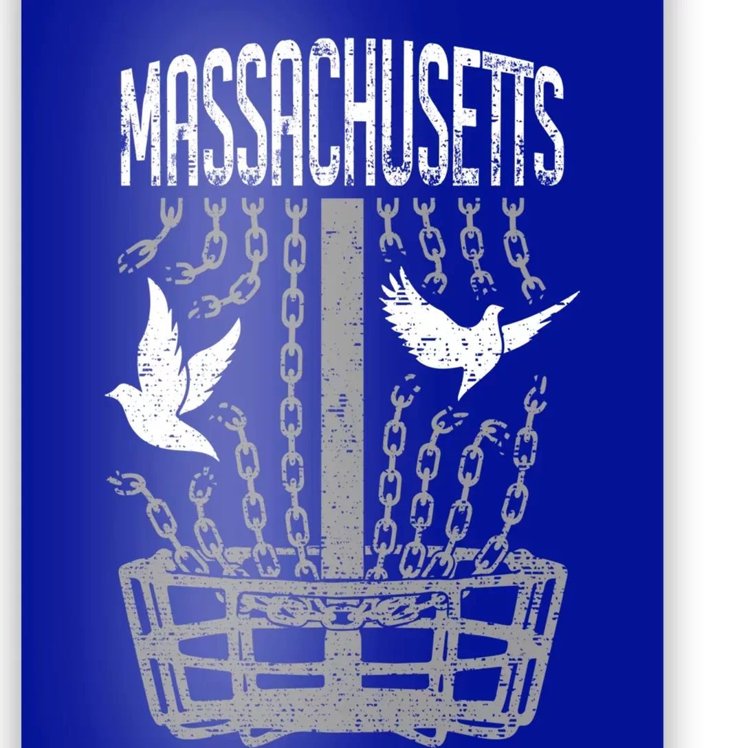 Massachusetts Disc Golf Player Breaking Chains Birdie Gift Poster