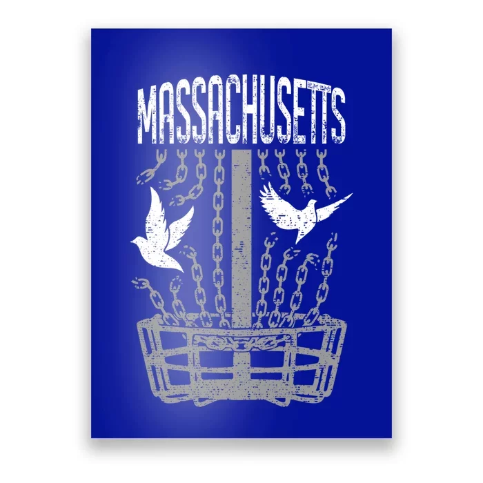 Massachusetts Disc Golf Player Breaking Chains Birdie Gift Poster