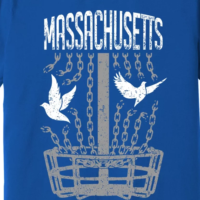 Massachusetts Disc Golf Player Breaking Chains Birdie Gift Premium T-Shirt