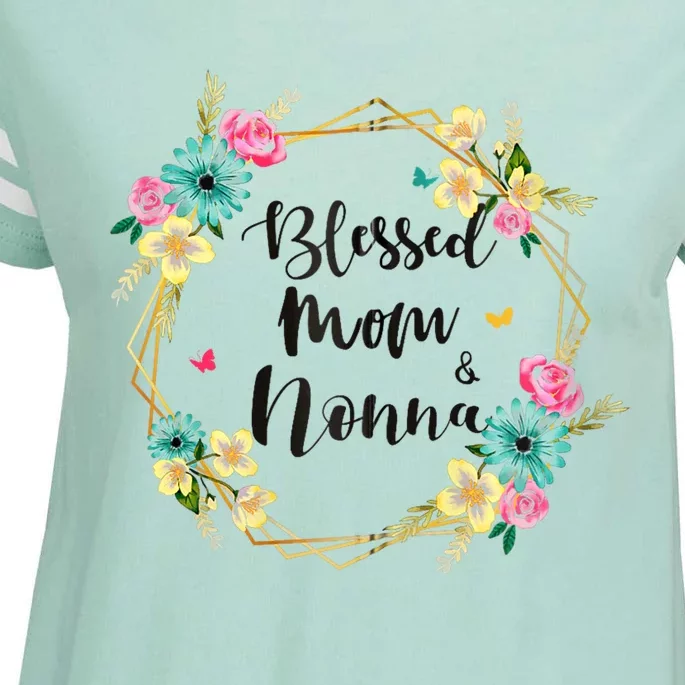 Mothers Day Gift Blessed To Be Called Nonna Enza Ladies Jersey Football T-Shirt