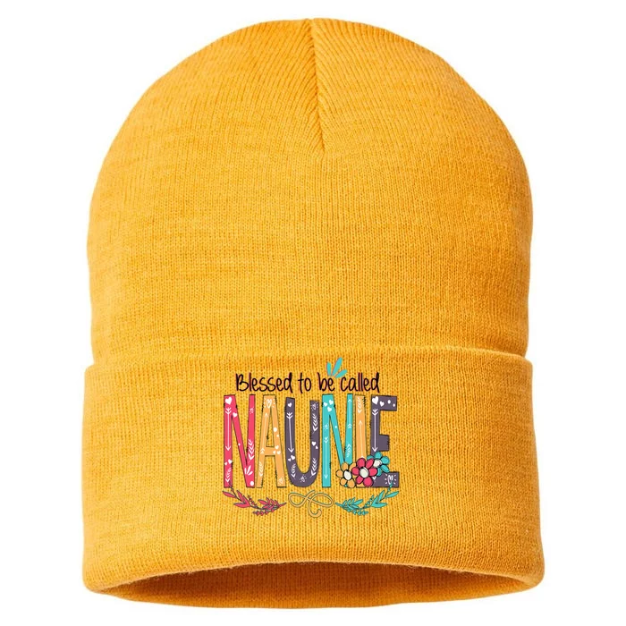 Mothers Day Gift Blessed To Be Called Naunie Sustainable Knit Beanie