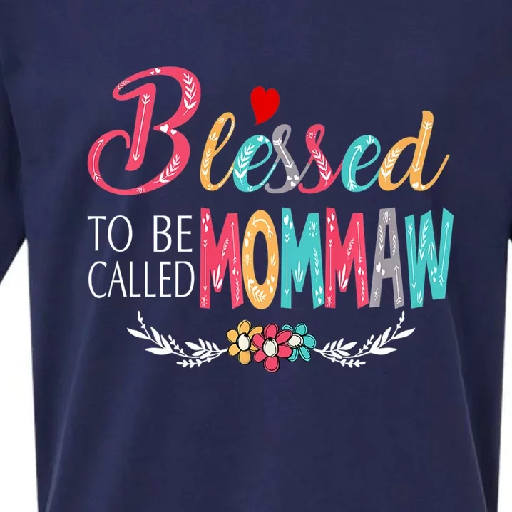 Mothers Day Gift Blessed To Be Called Mommaw Sueded Cloud Jersey T-Shirt