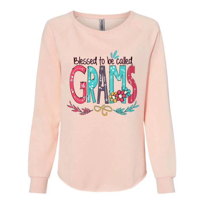 Mothers Day Gift Blessed To Be Called Grams Womens California Wash Sweatshirt