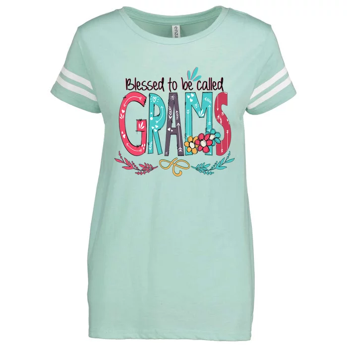 Mothers Day Gift Blessed To Be Called Grams Enza Ladies Jersey Football T-Shirt