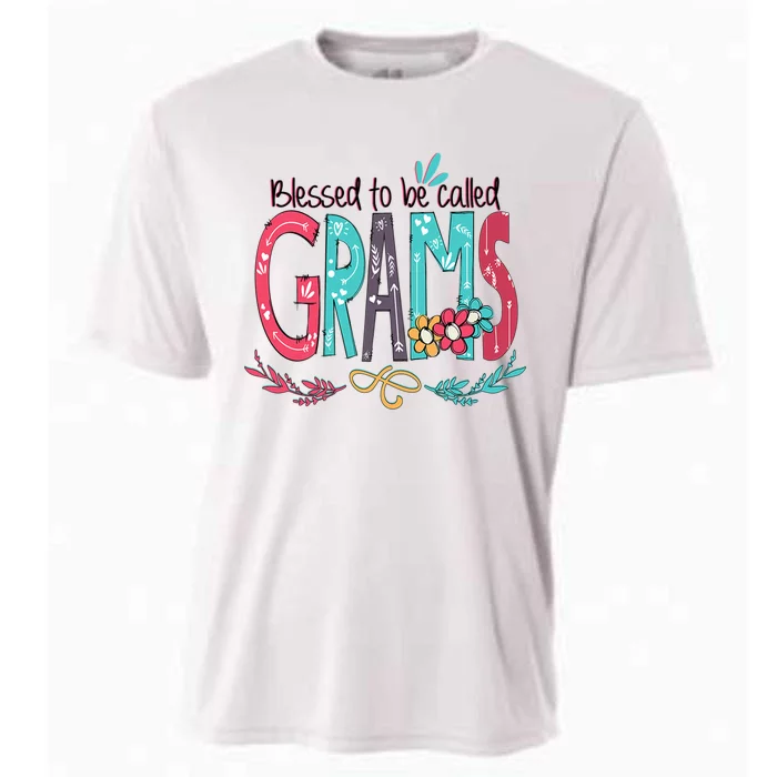 Mothers Day Gift Blessed To Be Called Grams Cooling Performance Crew T-Shirt