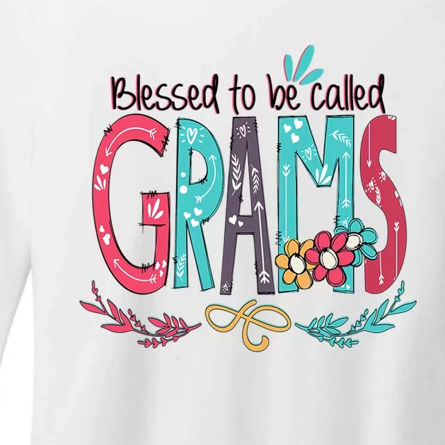 Mothers Day Gift Blessed To Be Called Grams Womens CVC Long Sleeve Shirt