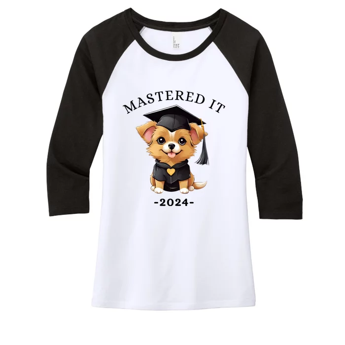 Masters Degree Graduation 2024 Mastered It Women's Tri-Blend 3/4-Sleeve Raglan Shirt