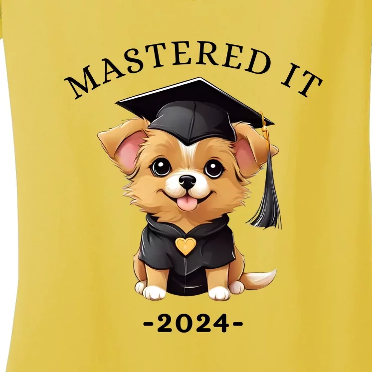 Masters Degree Graduation 2024 Mastered It Women's V-Neck T-Shirt