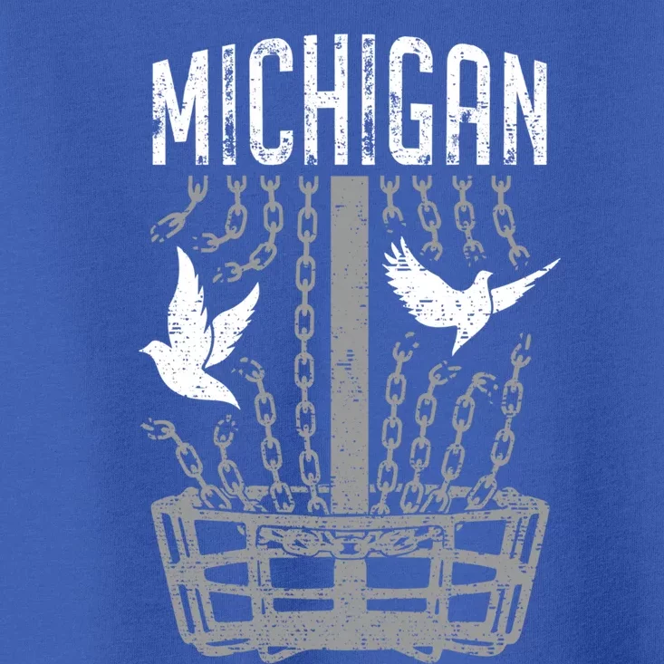 Michigan Disc Golf Player Breaking Chains Birdie Cute Gift Toddler T-Shirt