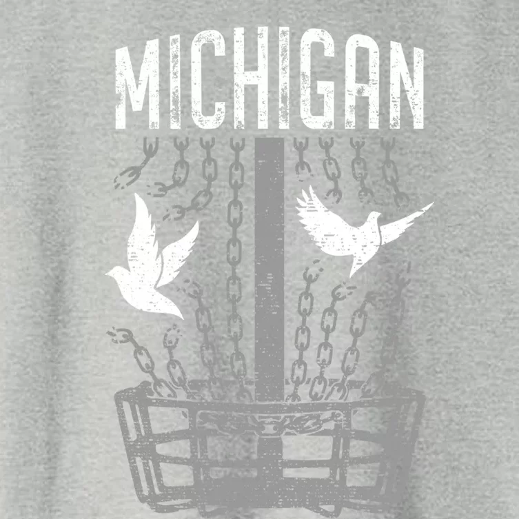 Michigan Disc Golf Player Breaking Chains Birdie Cute Gift Women's Crop Top Tee