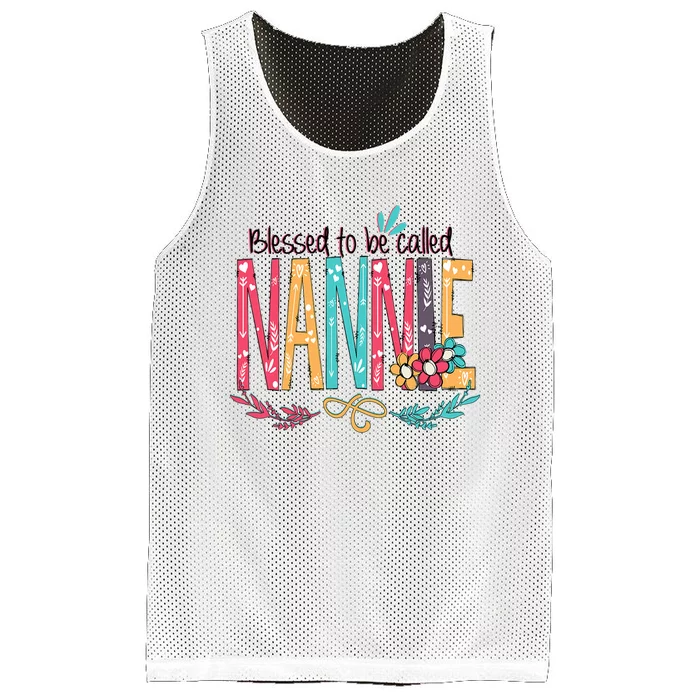 Mothers Day Gift Blessed To Be Called Nannie Mesh Reversible Basketball Jersey Tank