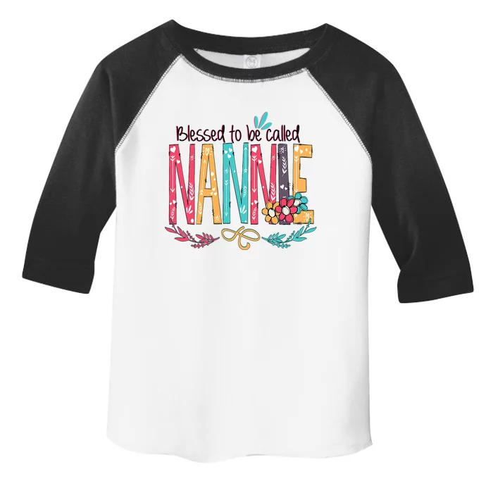 Mothers Day Gift Blessed To Be Called Nannie Toddler Fine Jersey T-Shirt