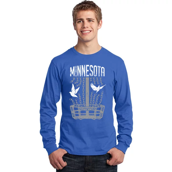 Minnesota Disc Golf Player Breaking Chains Birdie Gift Tall Long Sleeve T-Shirt