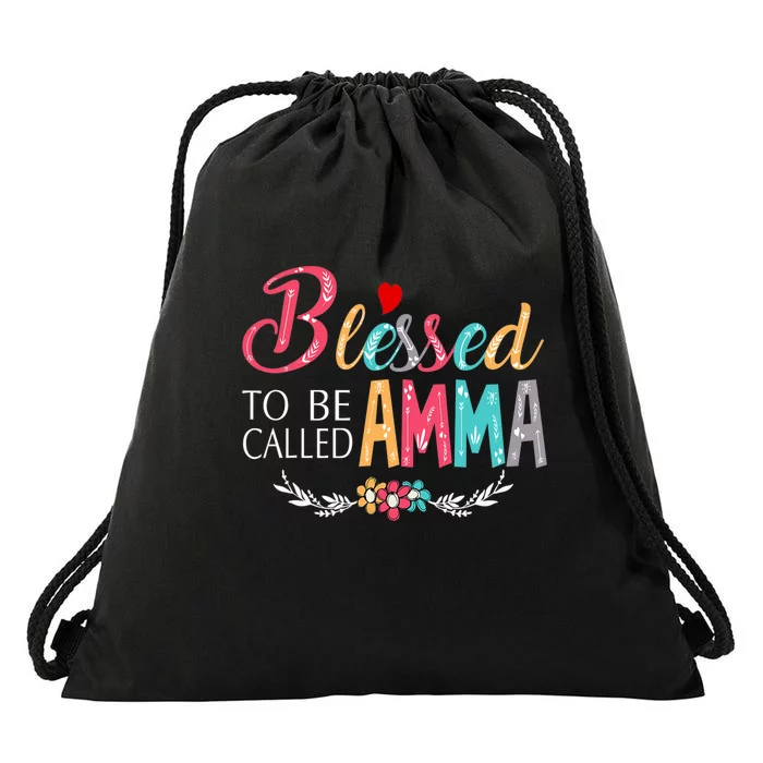 Mothers Day Gift Blessed To Be Called Amma Drawstring Bag