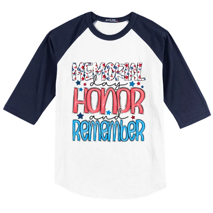 Memorial Day Honor And Remember 4th Of July Baseball Sleeve Shirt