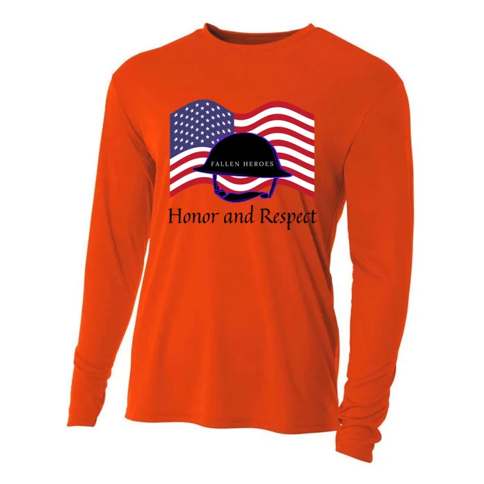 Memorial Day Honor And Respect Our Fallen Heroes Gift Cooling Performance Long Sleeve Crew