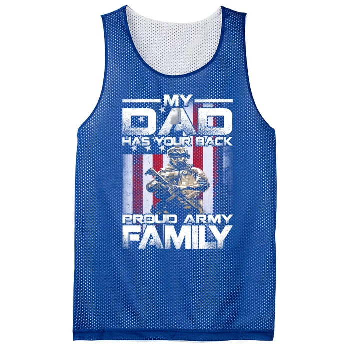 My Dad Has Your Back Proud Army Family Great Gift Mesh Reversible Basketball Jersey Tank