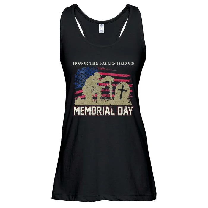 Memorial Day Honor The Fallen Heroes US Veteran Ladies Essential Flowy Tank