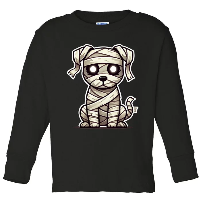 Mummy Dog Halloween Cute Funny & Spooky Pet Costume Toddler Long Sleeve Shirt