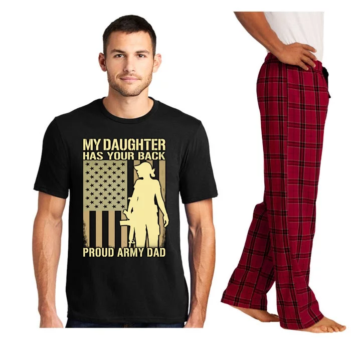 My Daughter Has Your Back Gift Proud Army Dad Military Father Gift Pajama Set