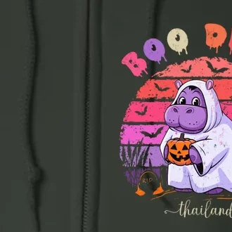 Moo Deng Hippo Baby Pygmy Hippopotamus Fun Halloween Costume Full Zip Hoodie