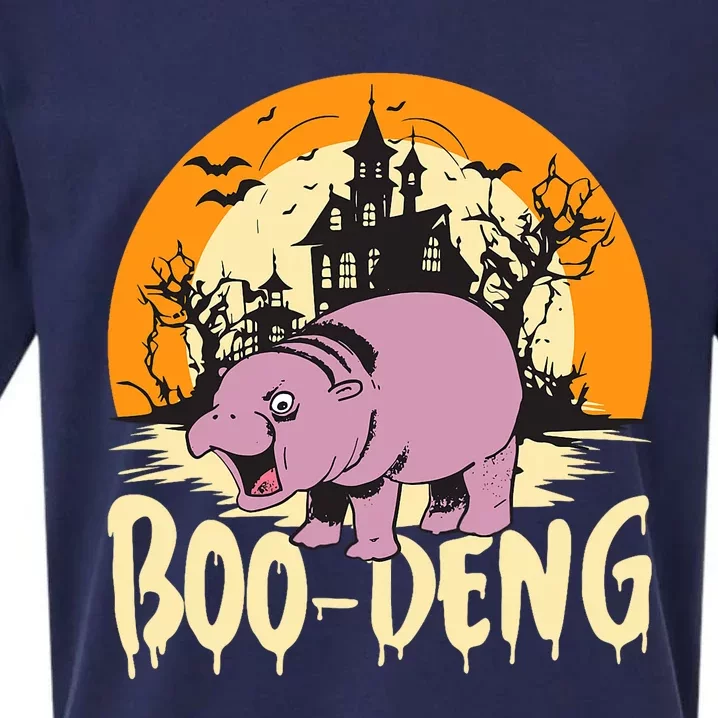 Moo Deng Halloween Boo Deng Halloween Sueded Cloud Jersey T-Shirt