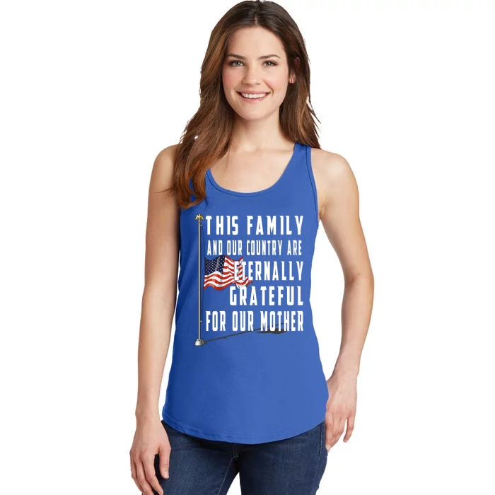 Memorial Day Half Staff American Flag Honor Fallen Mother Meaningful Gift Ladies Essential Tank