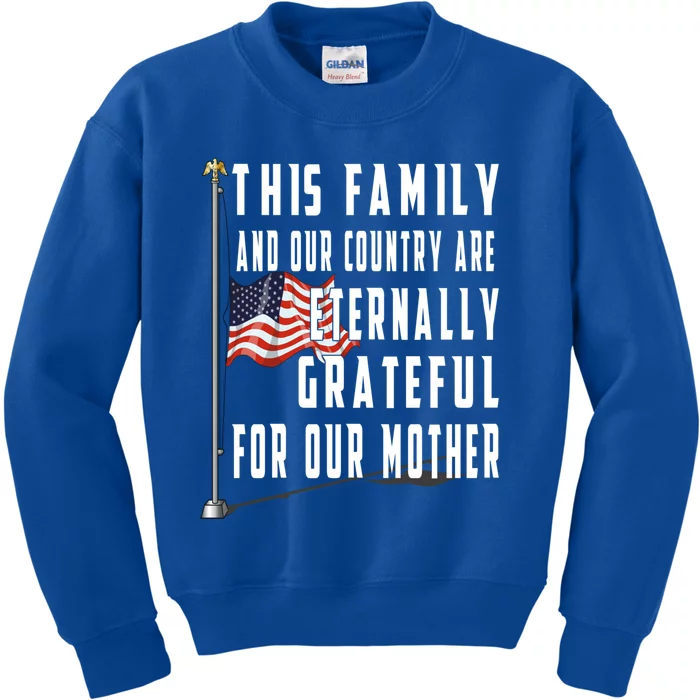 Memorial Day Half Staff American Flag Honor Fallen Mother Meaningful Gift Kids Sweatshirt