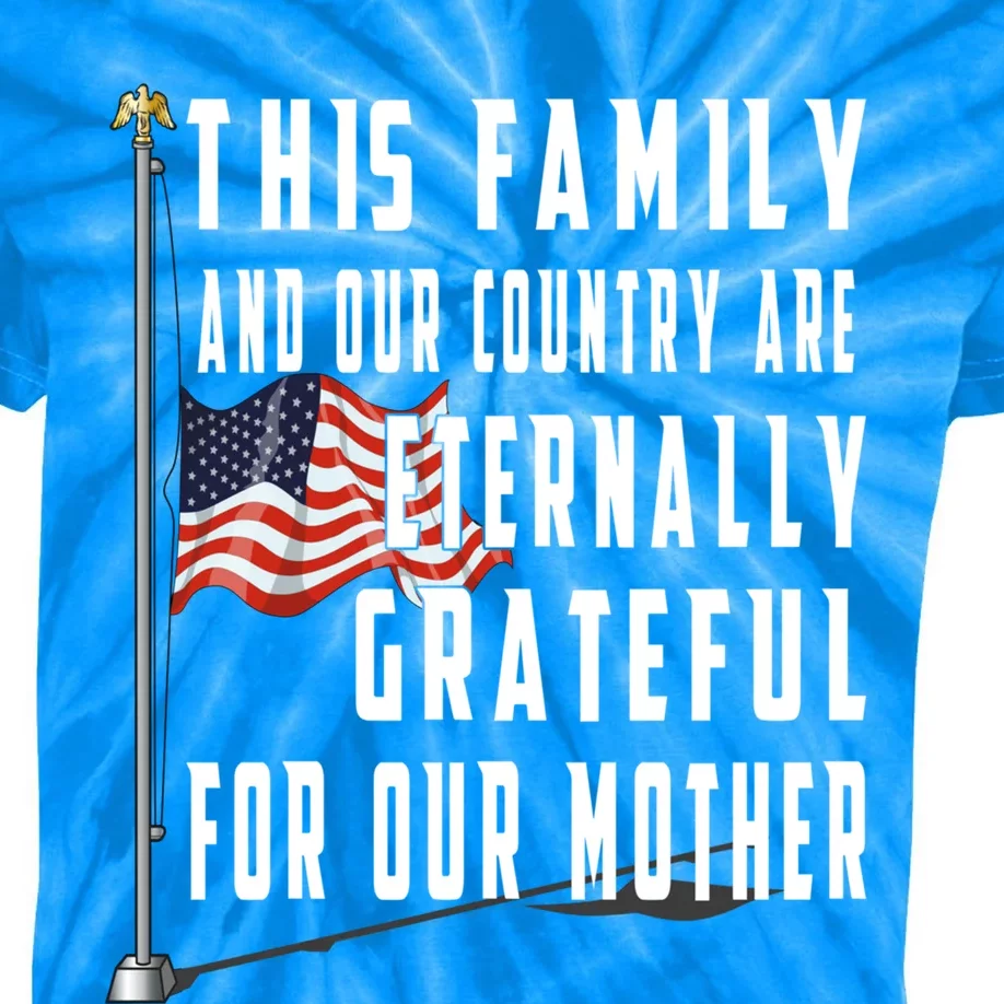 Memorial Day Half Staff American Flag Honor Fallen Mother Meaningful Gift Kids Tie-Dye T-Shirt