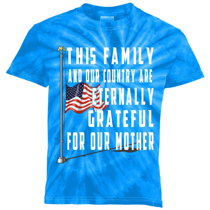 Memorial Day Half Staff American Flag Honor Fallen Mother Meaningful Gift Kids Tie-Dye T-Shirt