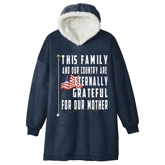 Memorial Day Half Staff American Flag Honor Fallen Mother Meaningful Gift Hooded Wearable Blanket