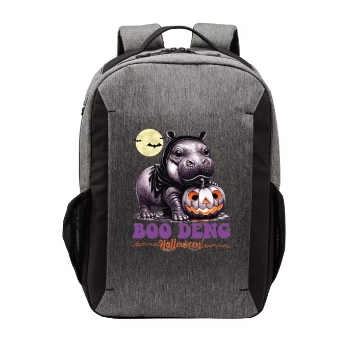 Moo Deng Halloween Pygmy Hippo Bouncy Pig Thai Pumpkin Face Vector Backpack