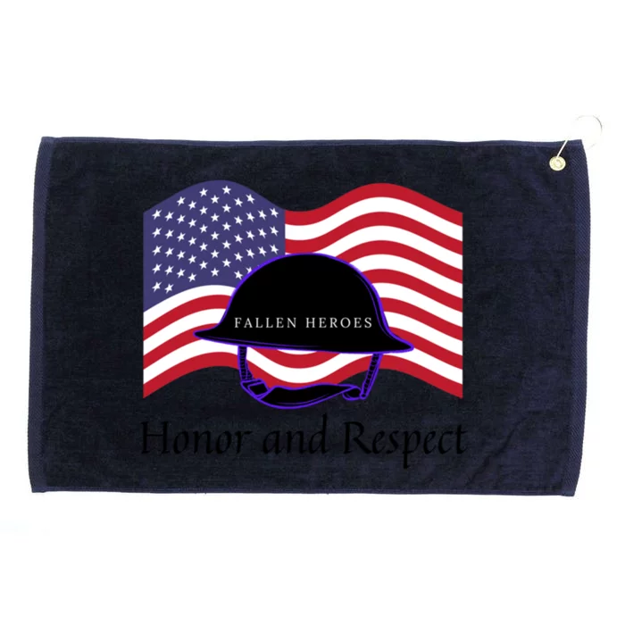 Memorial Day Honor And Respect Our Fallen Heroes Gift Grommeted Golf Towel