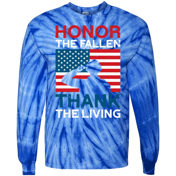 Memorial Day Honor And Respect Our Fallen Heroes Gift Tie-Dye Long Sleeve Shirt