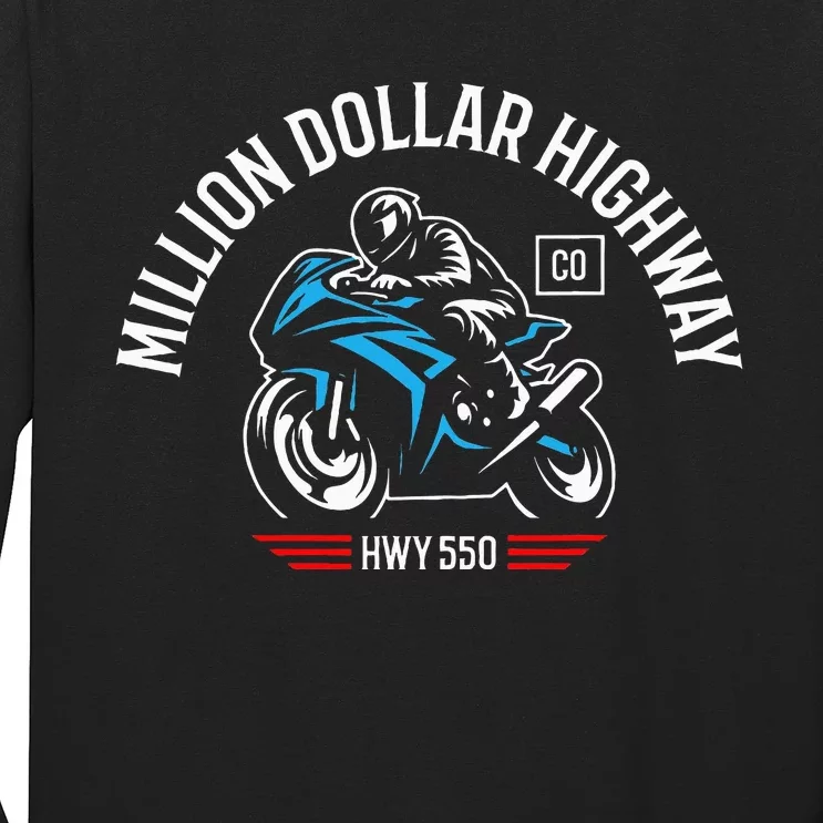 Million Dollar Highway Co Usa Hwy 550 Motorcycle Long Sleeve Shirt