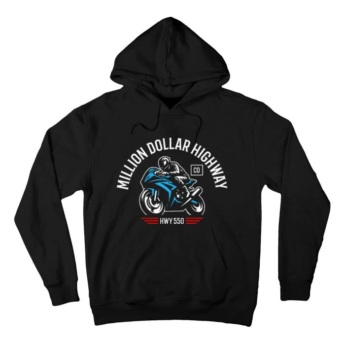 Million Dollar Highway Co Usa Hwy 550 Motorcycle Tall Hoodie