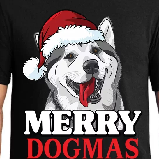 Merry Dogmas Husky Dog Christmas Gift Pajama Set